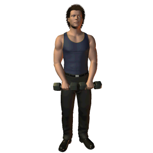 Upright dumbbell arm curl